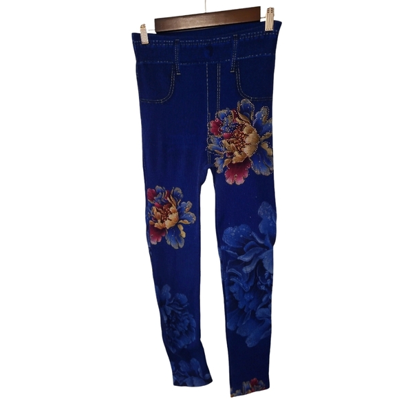 🎉Host Pick! Beautiful One of a Kind Floral Bling Legging Jean Print - 2 for $20 - Picture 2 of 3